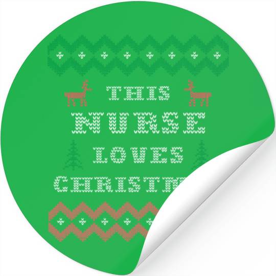 Nurse RN LPN Ugly Christmas Sweater Reindeer Tree Stickers