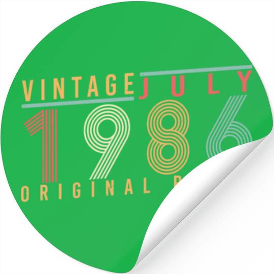 Retro 1986 July Stickers