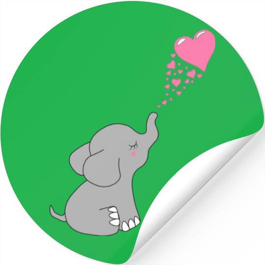 Grey Elephant with love Stickers