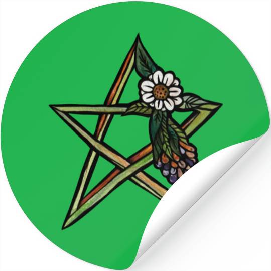 Green Witch Star Stickers