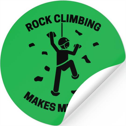 Rock Climbing Makes Me Happy Stickers