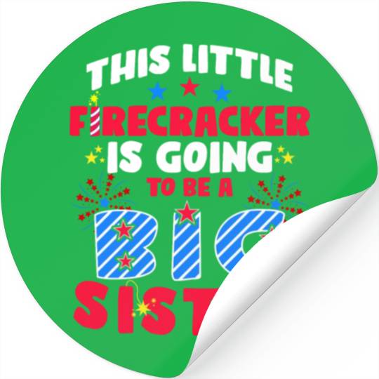 This Little Firecracker is going to be Big Sister Stickers