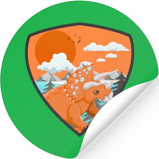 triceratops predators in mountains Stickers