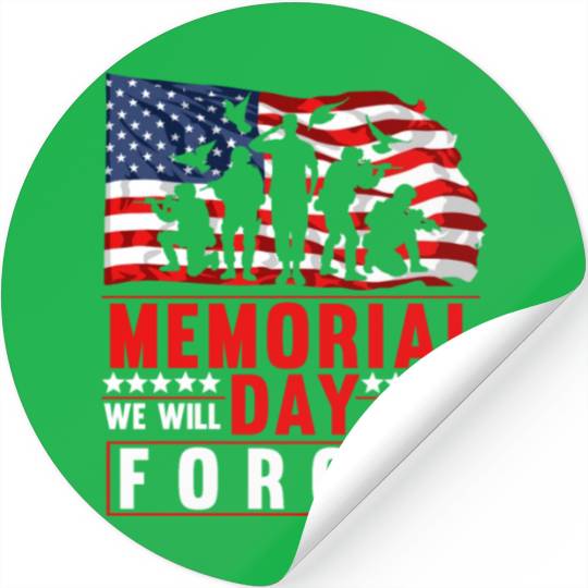 Memorial Day American Flag Soldiers Patriotic US Stickers