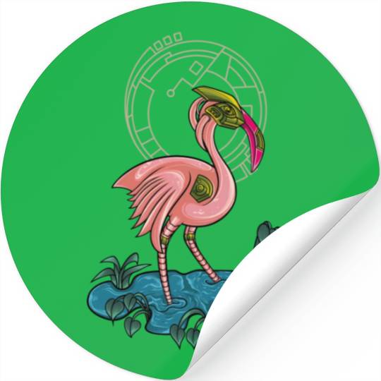 Flamingo mecha robot Stickers
