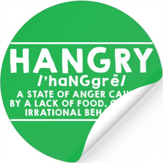 Hangry Definition 4 Stickers