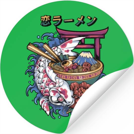 koi fish ramen Stickers