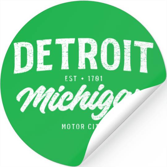 Detroit Michigan Typography Stickers