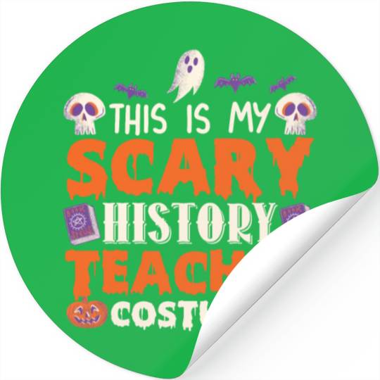 This is My Scary History Teacher Costume Halloween Stickers