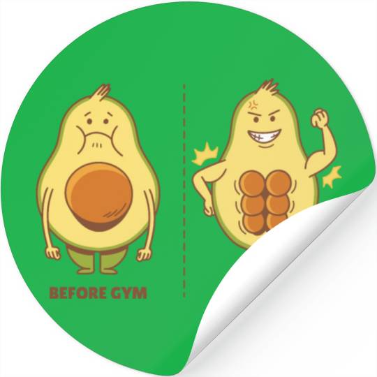 Muscle Avocado Stickers