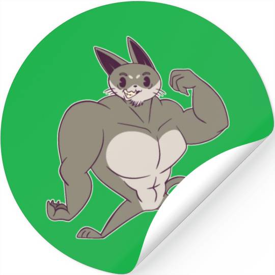 Muscle Cat Stickers