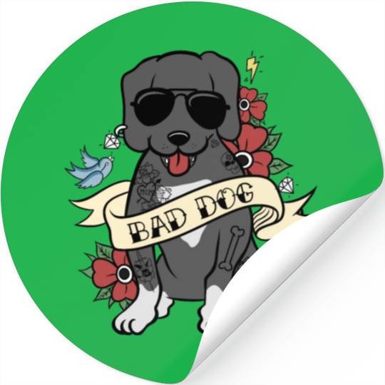 Bad Dog Tattoo Great Dane Stickers