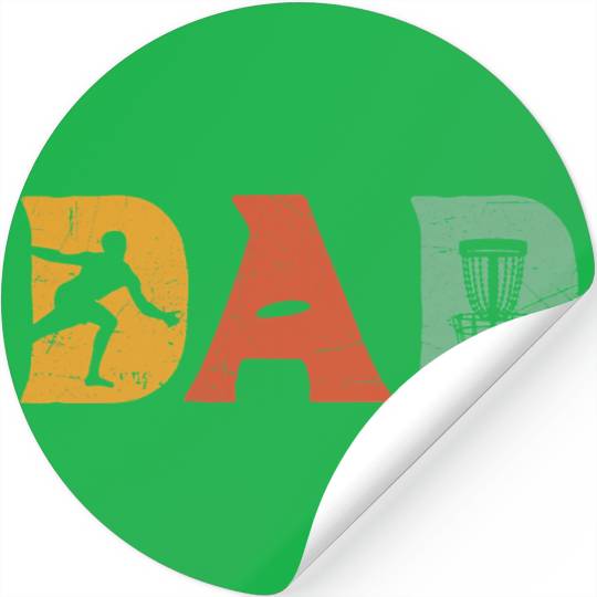 Mens Funny Disc Golf Dad Retro Fathers Day Stickers