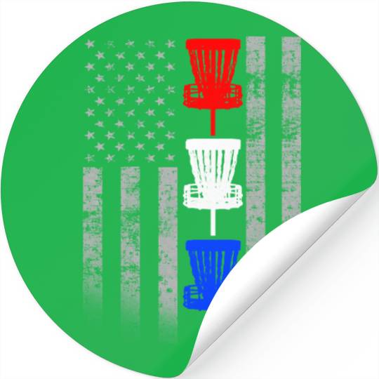 Red White and Blue Disc Golf Flag Stickers
