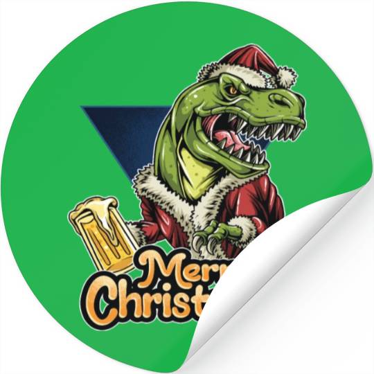 christmas santa claus T-rex dinosaur Stickers