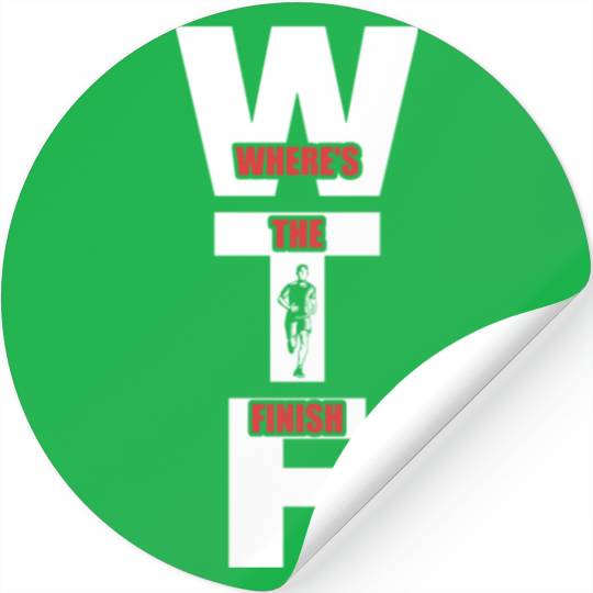 WTF Where's The Finish - Running Runner Stickers