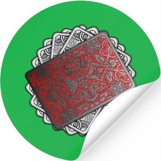 Red Playing Card Deck Stickers