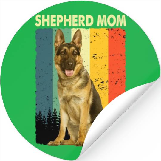 Best German Shepherd Mom Dog Owner Pet Lover Retro Stickers