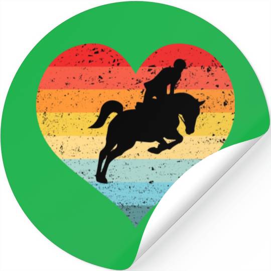Retro Sunset Horse Lover Rider Equestrian Horseman Stickers