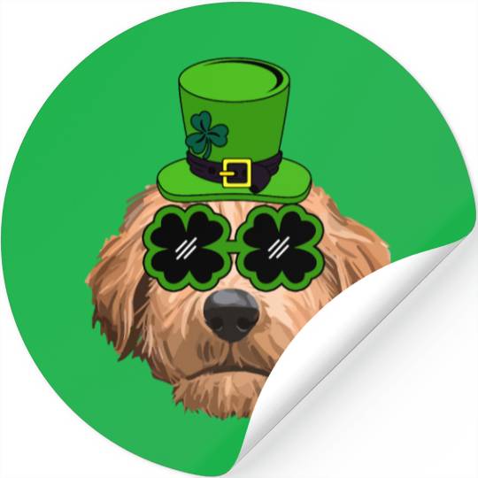 Irish Goldendoodle Doodle Dog St Patrick's Day Stickers