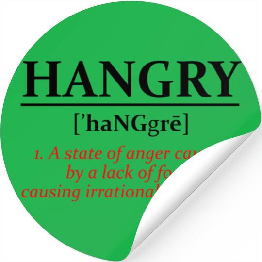 Hangry Definition 3 Stickers