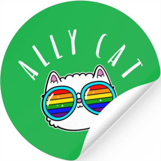 Ally Cat - LGBTIQ Queer Gay Pride CSD Cartoon Stickers