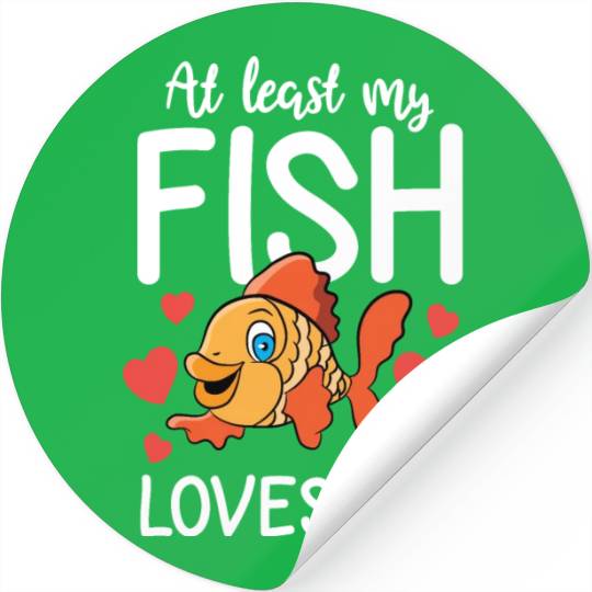 Fishing Valentine Gift Him Her My Fish Loves Me Stickers