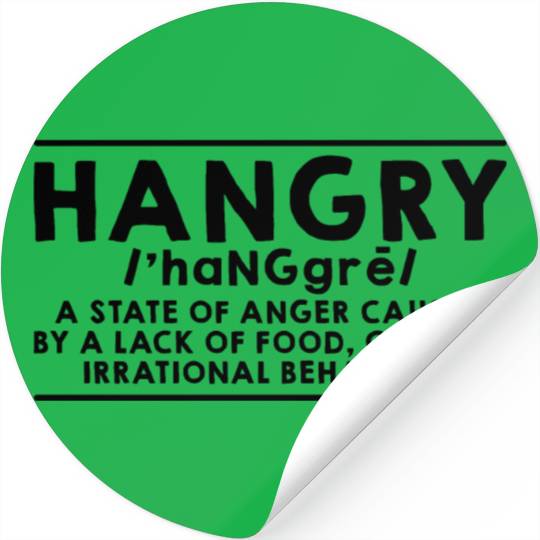 Hangry Definition 4 Stickers