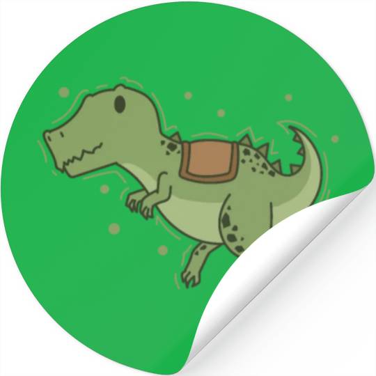 T-Rex Dino with Saddle for riding Reptile Stickers