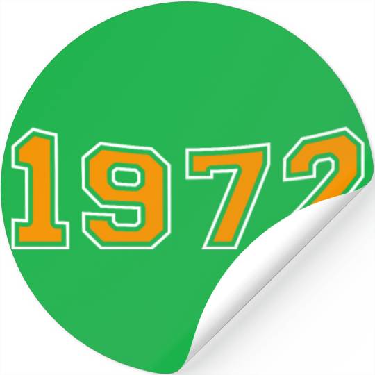 1972 Year Orange Design Stickers