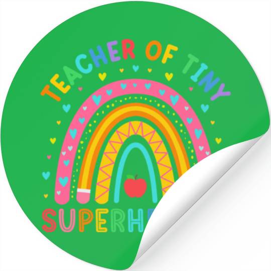 Teacher Of Tiny Superheroes Funny Pre-k Teacher Stickers