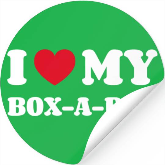 I Love My Box-A-Pug Stickers