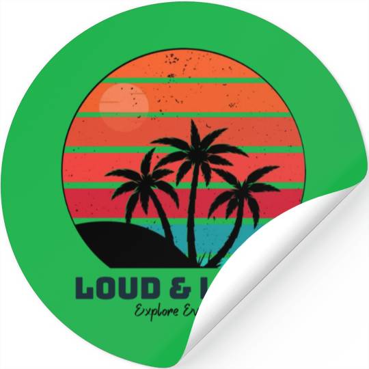 Loud & Local Sunset Beach Summer Designs Stickers