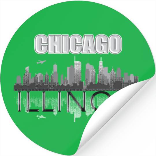 Chicago Skyline Usa Urban City Stickers