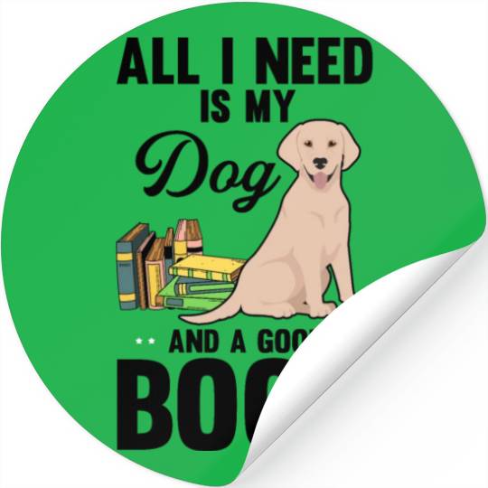 Humorous Dog And A Good Book Dog Relaxing Reading Stickers