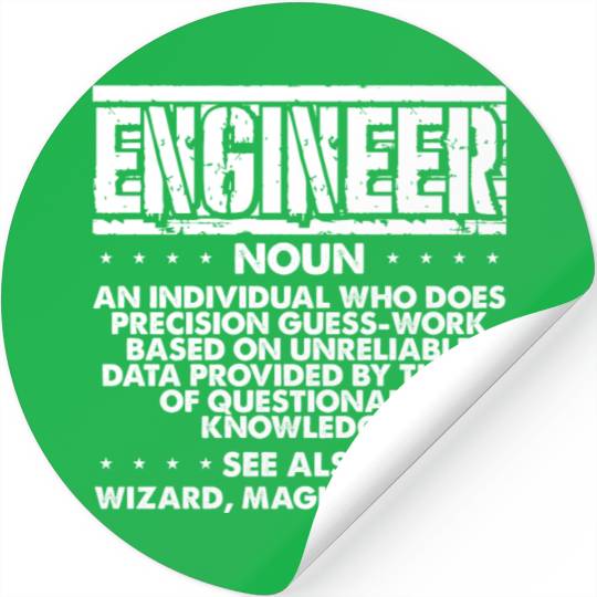 Engineer Gifts Precision Guesswork Wizard Stickers