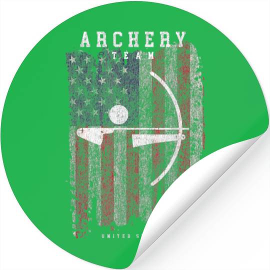 Archery Team USA Vintage American Flag Compound Stickers