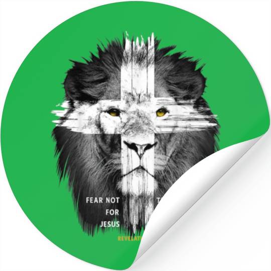 Lion Cross Jesus Christian Lord God Believer Stickers