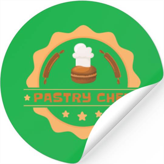 Pastry Chef Skull Baking Pastry Baked Goods Stickers