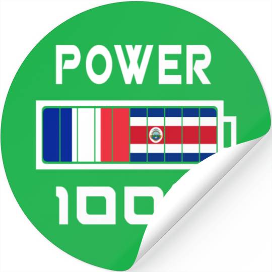 Costa Rica and France Power 100% Stickers