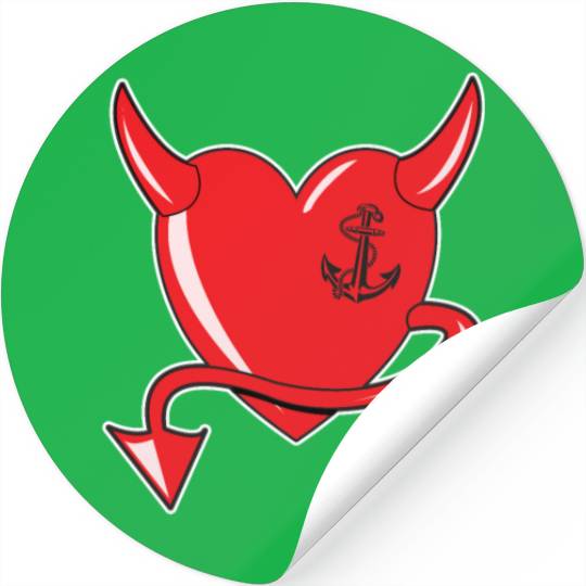 Red Heart - Devil Heart - Anchor - Gift Stickers