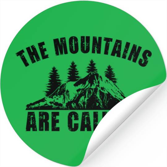 The Mountains are Calling Outdoor Mountain Hiking Stickers