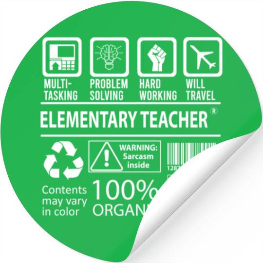 Elementary Teacher Stickers - Multitasking Job Gift