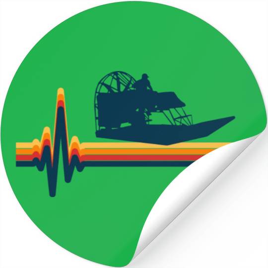 Airboat Fanboat Airboating Swamp Boat Heartbeat Stickers