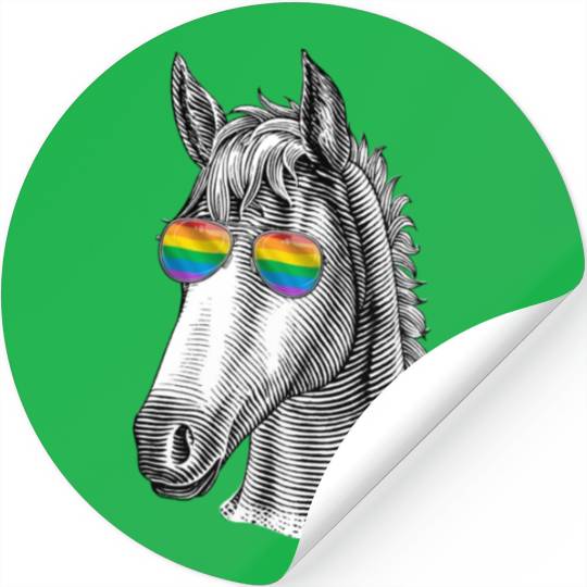 Funny Horse LGBT Rainbow Flag Gay Pride Stickers