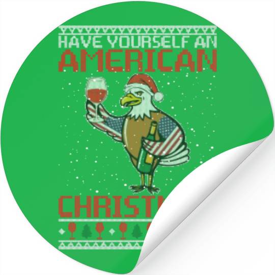 Have Yourself An American Christmas Funny Eagle Stickers