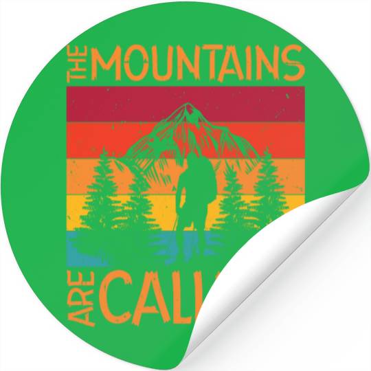 The Mountains are Calling Outdoor Mountain Hiking Stickers