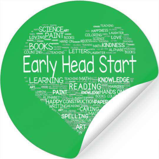 Team Early Head Start Heart Back To School Funny Stickers