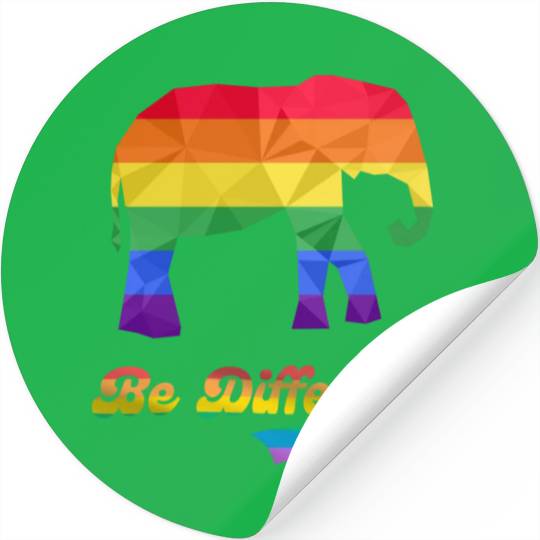 Gay Pride Elephant LGBTQ Rainbow Flag Stickers