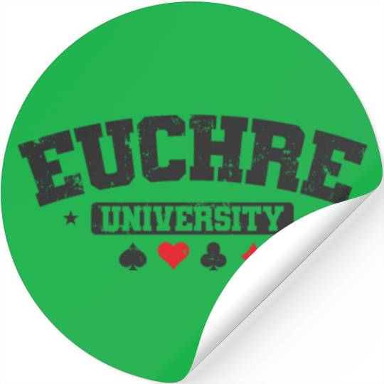Euchre University Deck of playing Cards Stickers